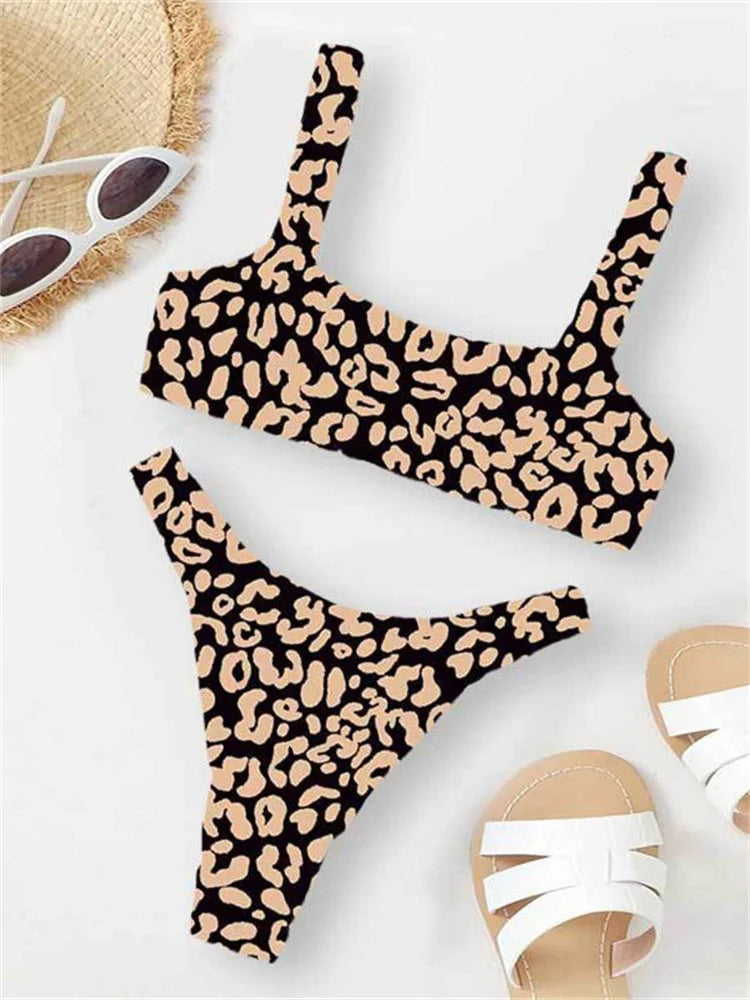Women's Leopard Push Up Swimsuit