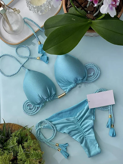 Women's Backless Rope Bikini