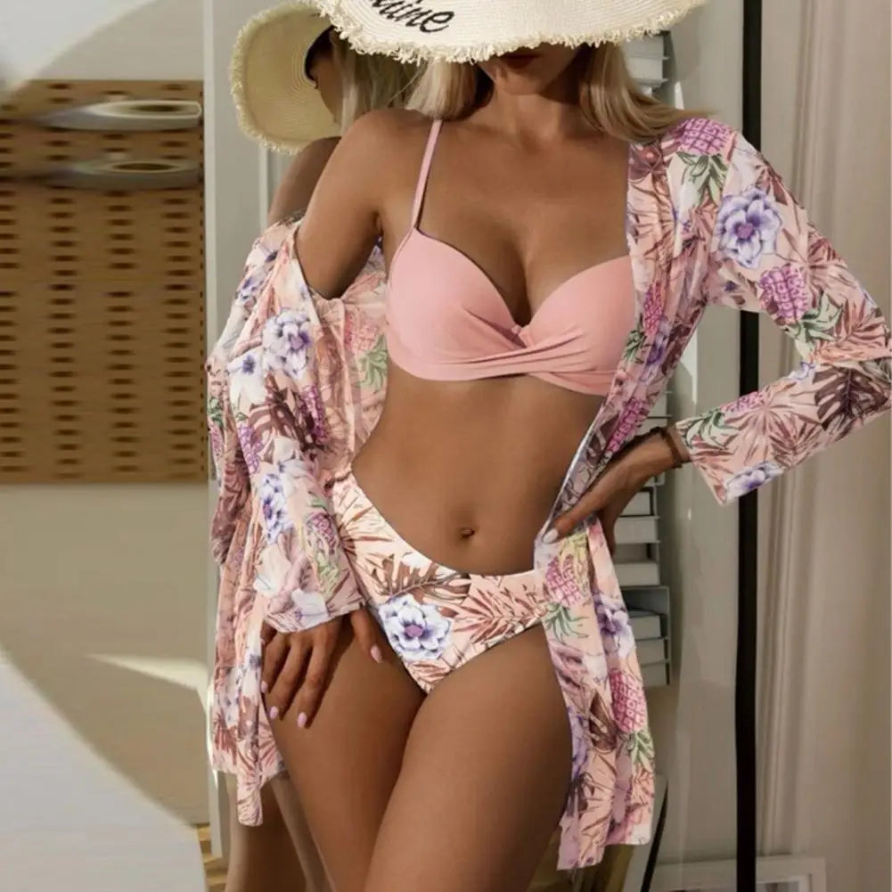 3Pcs/Set Women Bikini Swimming Cover-up
