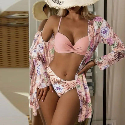3Pcs/Set Women Bikini Swimming Cover-up
