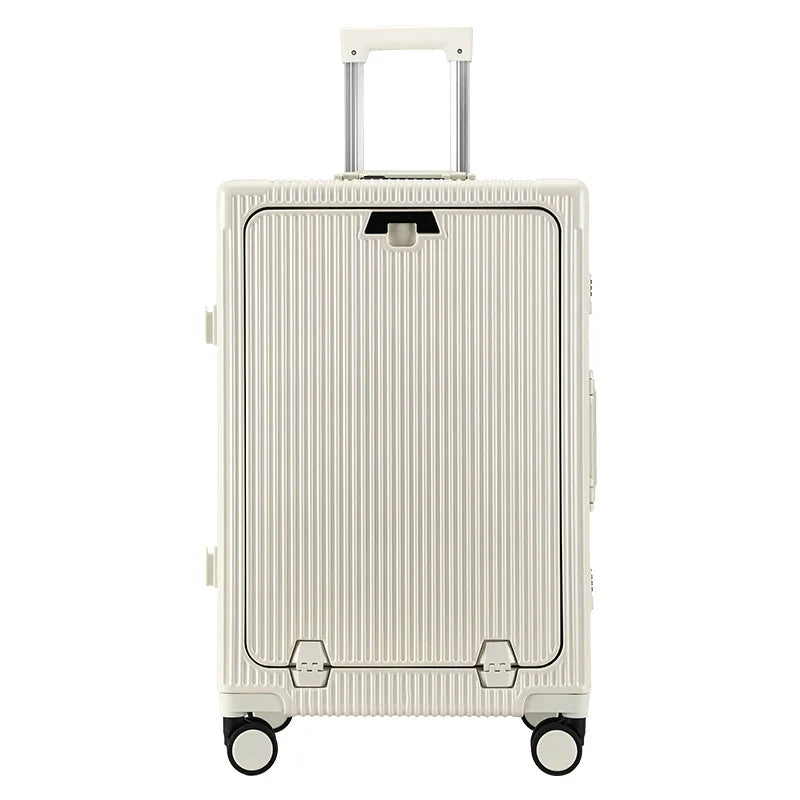 Front Opening Luggage With USB & Cup Holder