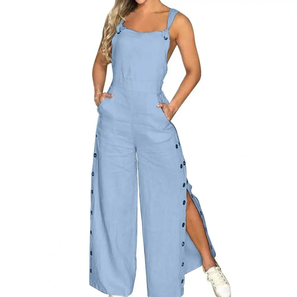 Women's Sleeveless Wide Leg Jumpsuit