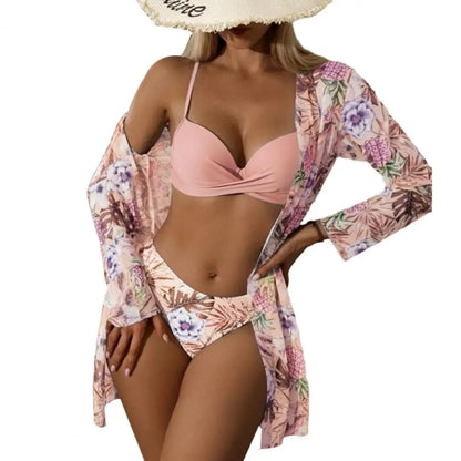 3Pcs/Set Women Bikini Swimming Cover-up