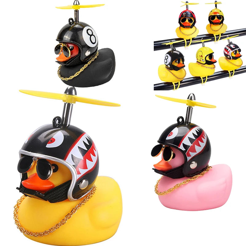Car Duck With Helmet Ornament