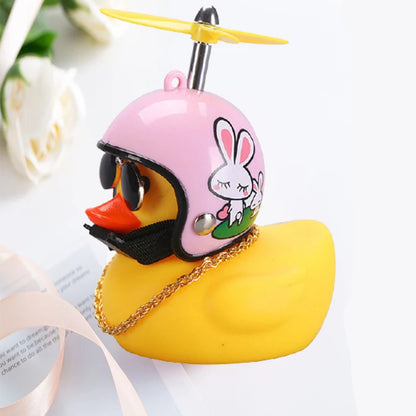 Car Duck With Helmet Ornament