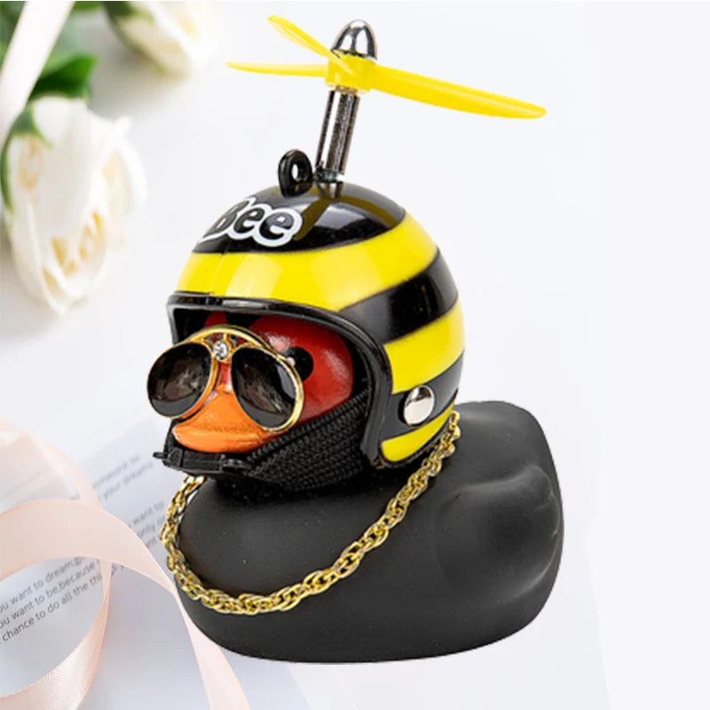 Car Duck With Helmet Ornament
