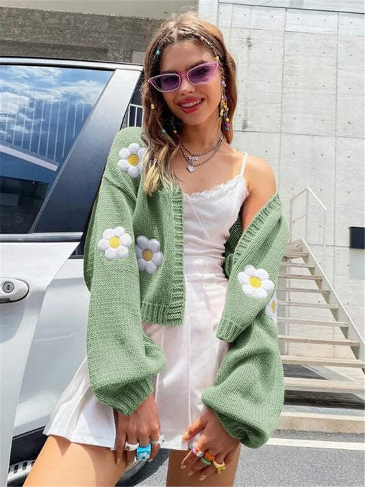 Women's Sweet Flower Cardigan