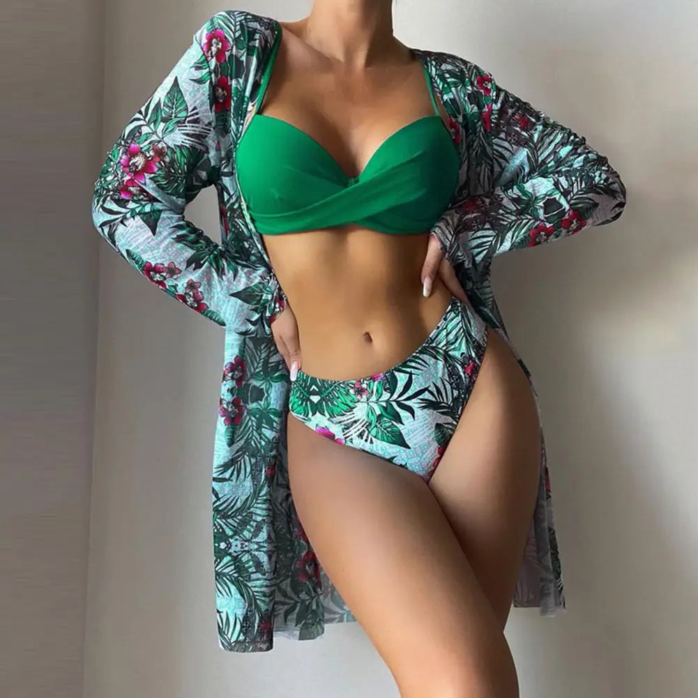 3Pcs/Set Women Bikini Swimming Cover-up
