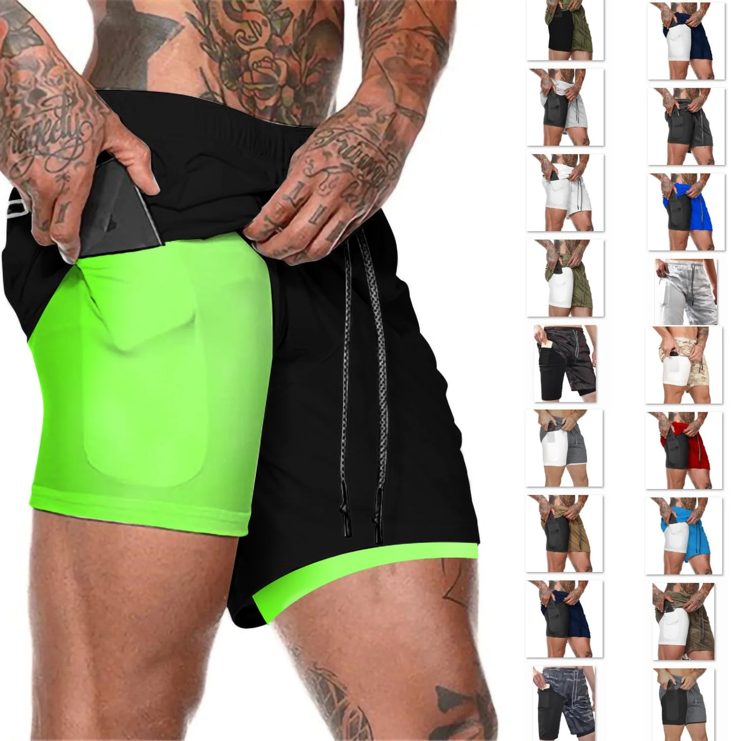 Men's Double Layer Sport Summer Shorts