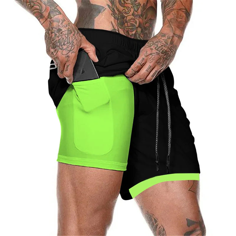 Men's Double Layer Sport Summer Shorts