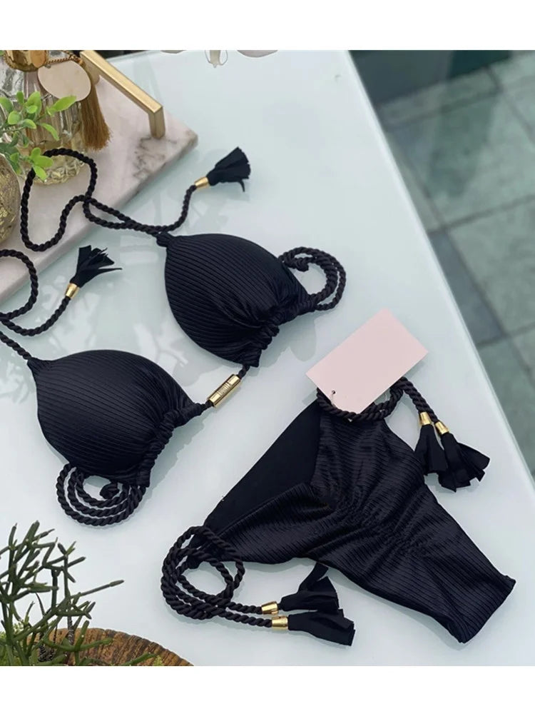 Women's Backless Rope Bikini