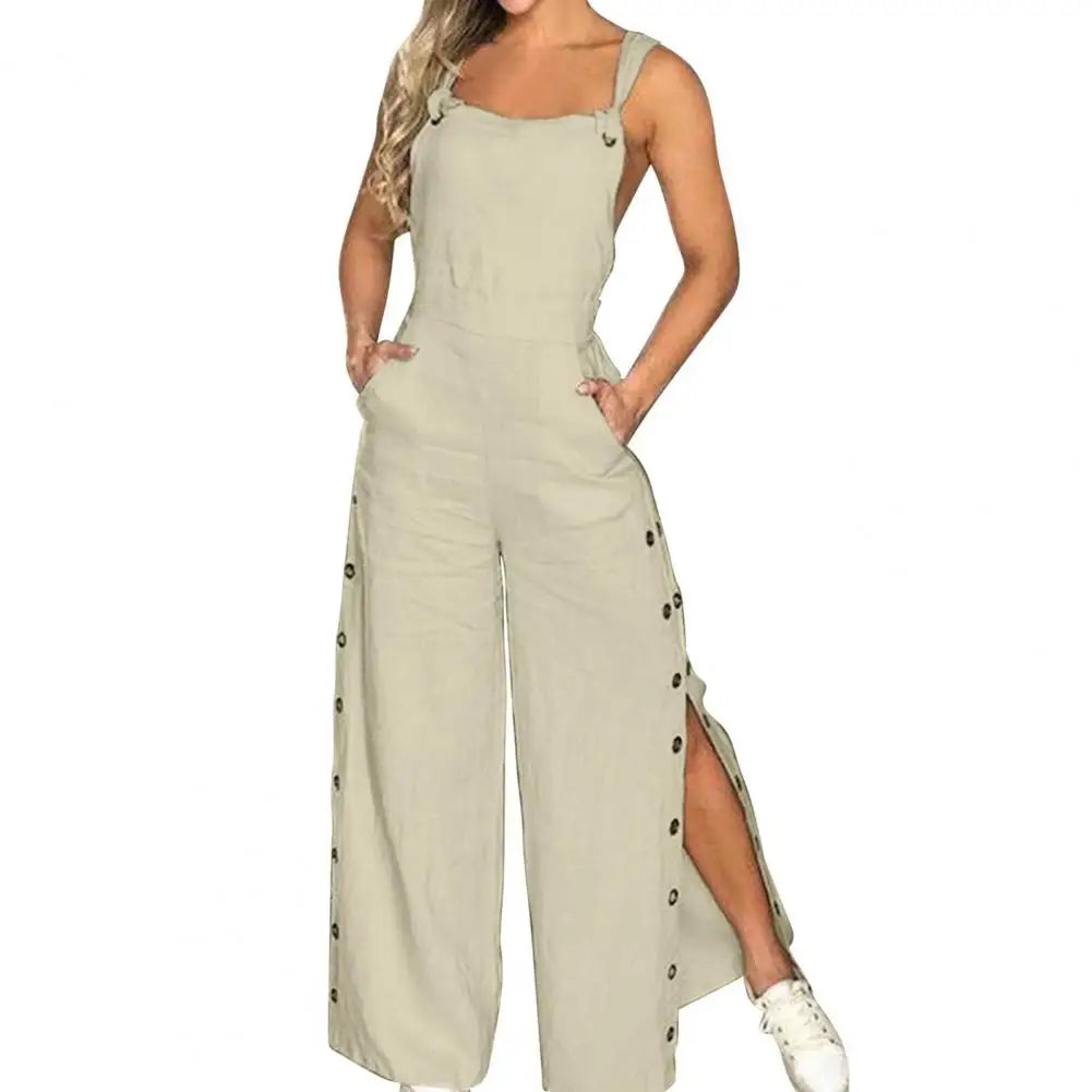 Women's Sleeveless Wide Leg Jumpsuit