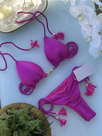 Women's Backless Rope Bikini