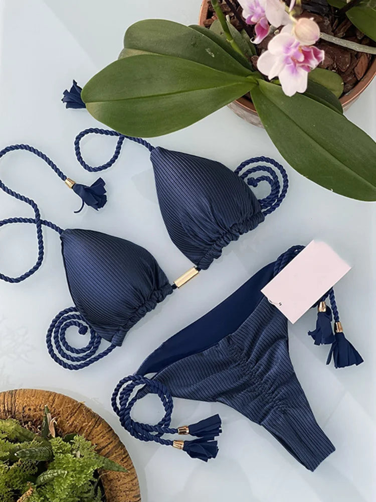 Women's Backless Rope Bikini