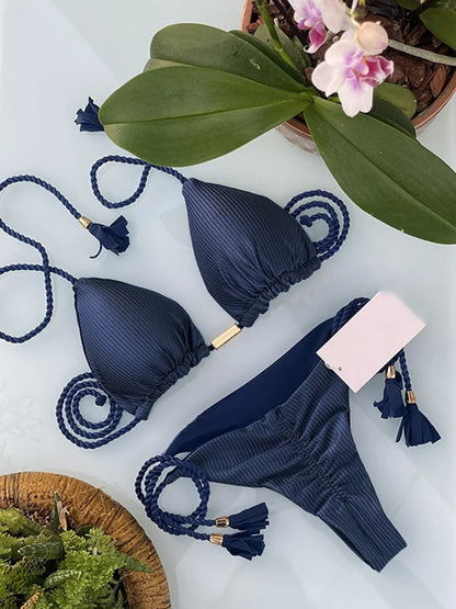 Women's Backless Rope Bikini