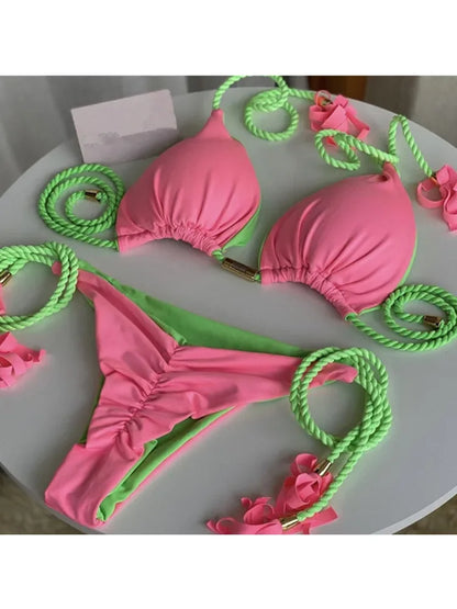 Women's Backless Rope Bikini
