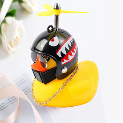 Car Duck With Helmet Ornament