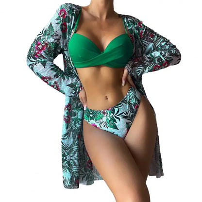 3Pcs/Set Women Bikini Swimming Cover-up