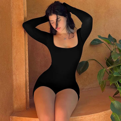 Women's Long-Sleeved Backless  Jumpsuit