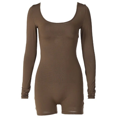 Women's Long-Sleeved Backless  Jumpsuit