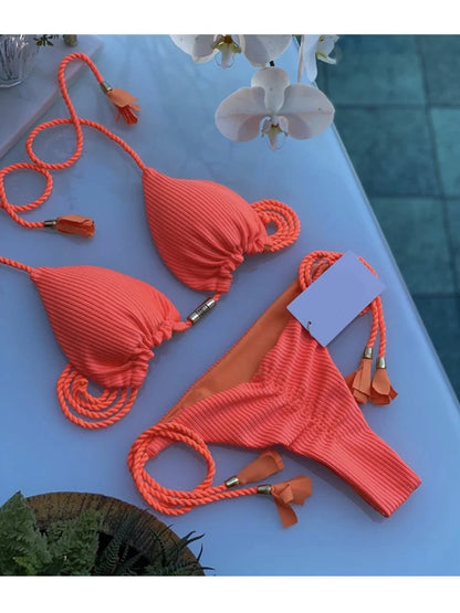 Women's Backless Rope Bikini