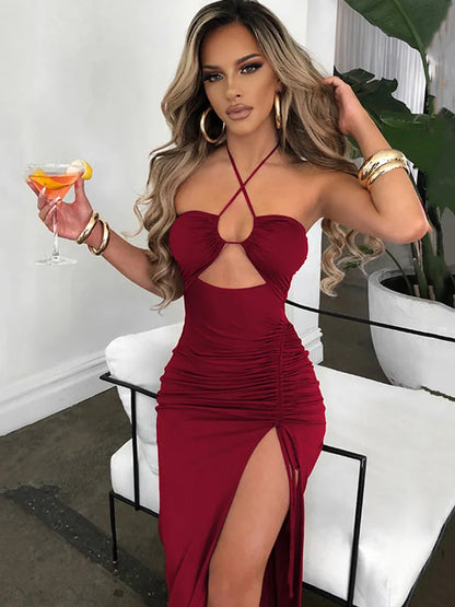 Sleeveless Midi Backless Dress
