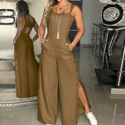 Women's Sleeveless Wide Leg Jumpsuit
