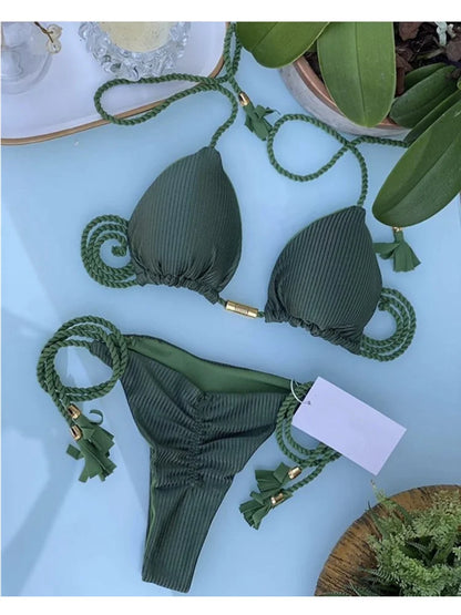 Women's Backless Rope Bikini