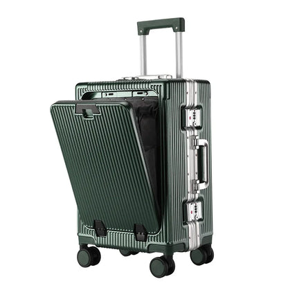 Front Opening Luggage With USB & Cup Holder
