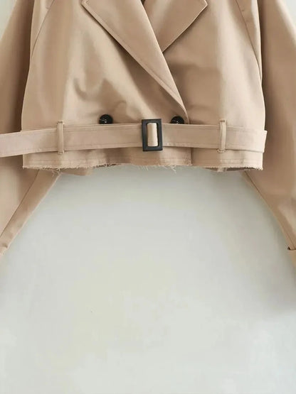 Belt Cropped Trench Jacket