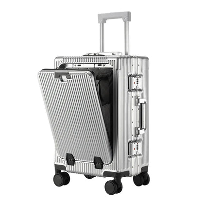 Front Opening Luggage With USB & Cup Holder