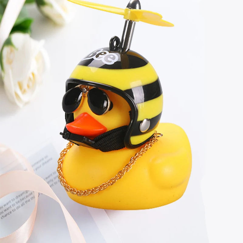 Car Duck With Helmet Ornament