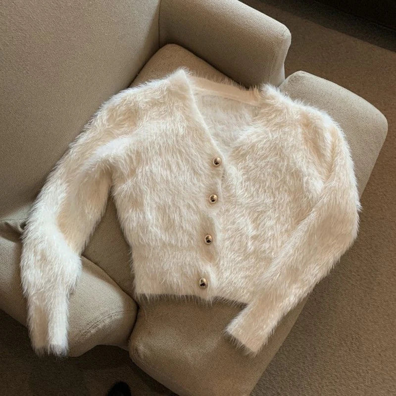 Vintage Cropped Mohair Cardigan