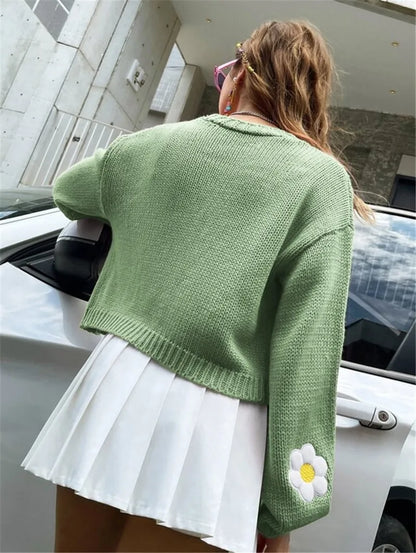 Women's Sweet Flower Cardigan