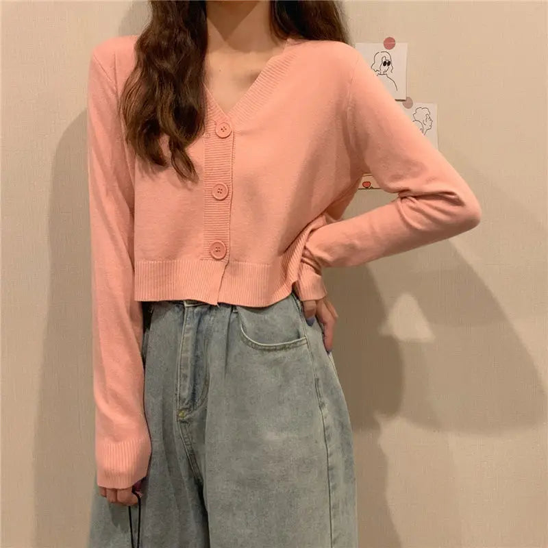 Knitted Cropped Cardigan