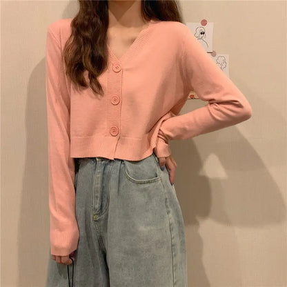 Knitted Cropped Cardigan